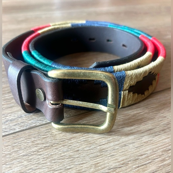 Gaucho Life Western Boho Multicolored Embroidered Cowhide Leather Belt SIZE 42 - Picture 5 of 10